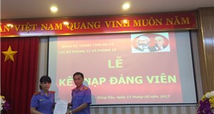 Lễ kết nạp Đảng viên của Chi bộ Phòng 12 & Phòng 15 Viện KSND tỉnh BR-VT