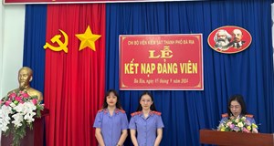 CHI BỘ VIỆN KIỂM SÁT THÀNH PHỐ BÀ RỊA TỔ CHỨC LỄ KẾT NẠP ĐẢNG VIÊN MỚI