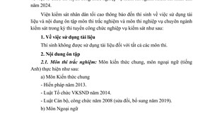 Thông báo nội dung ôn tập thi tuyển công chức nghiệp vụ kiểm sát năm 2024