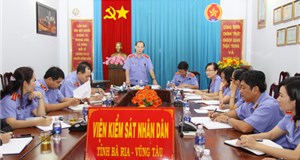 Ban Chỉ đạo công tác tuyên truyền ngành KSND làm việc với Viện kiểm sát tỉnh Bà Rịa - Vũng Tàu.